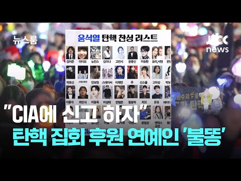 "CIA에 신고 하자"…탄핵 집회 후원한 연예인 '불똥' / JTBC 뉴스룸